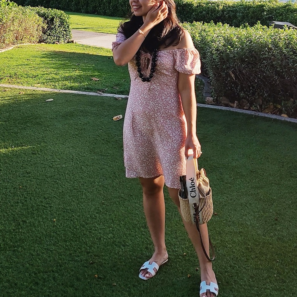 Pink Floral Mini Dress
